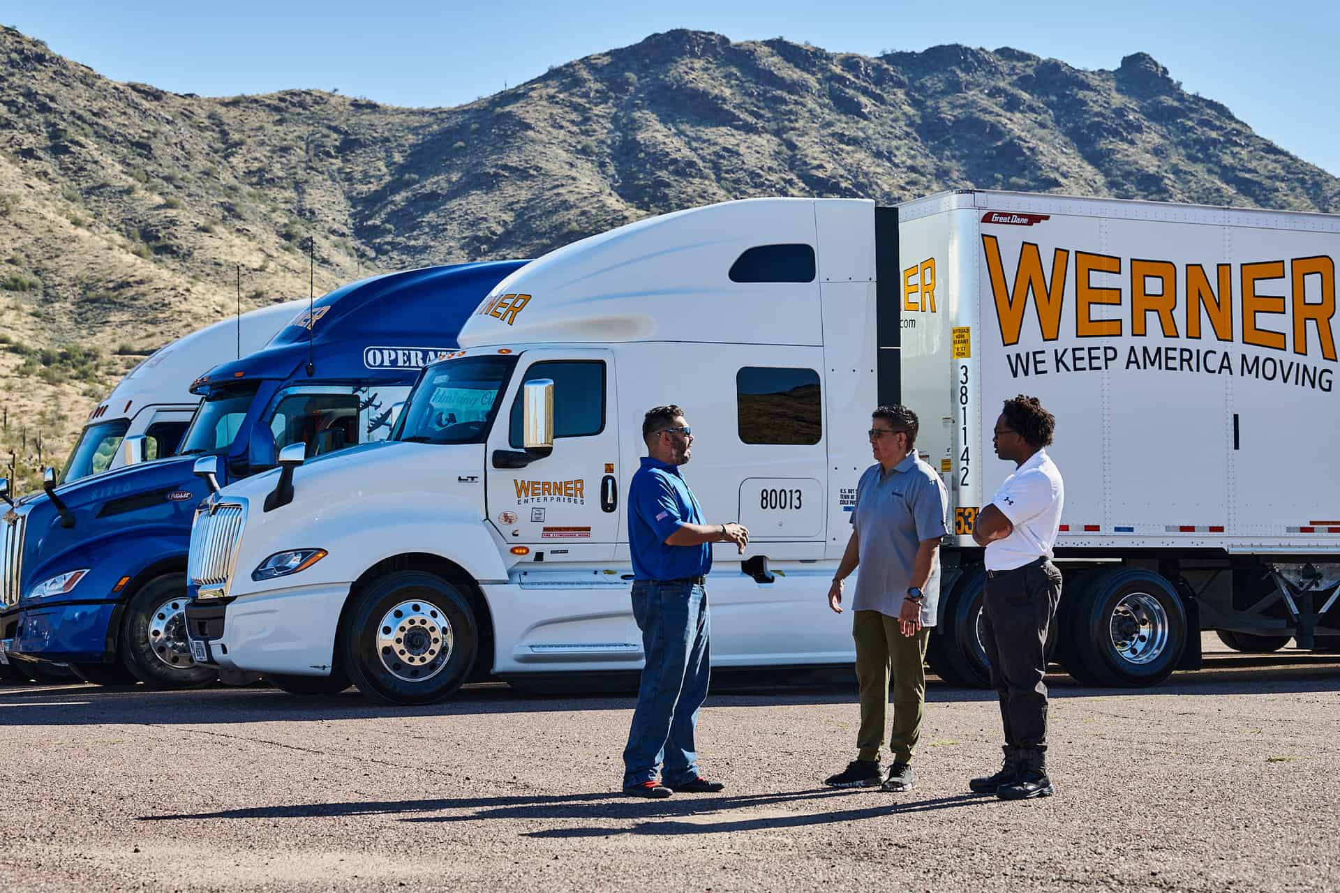 Werner drivers near truck