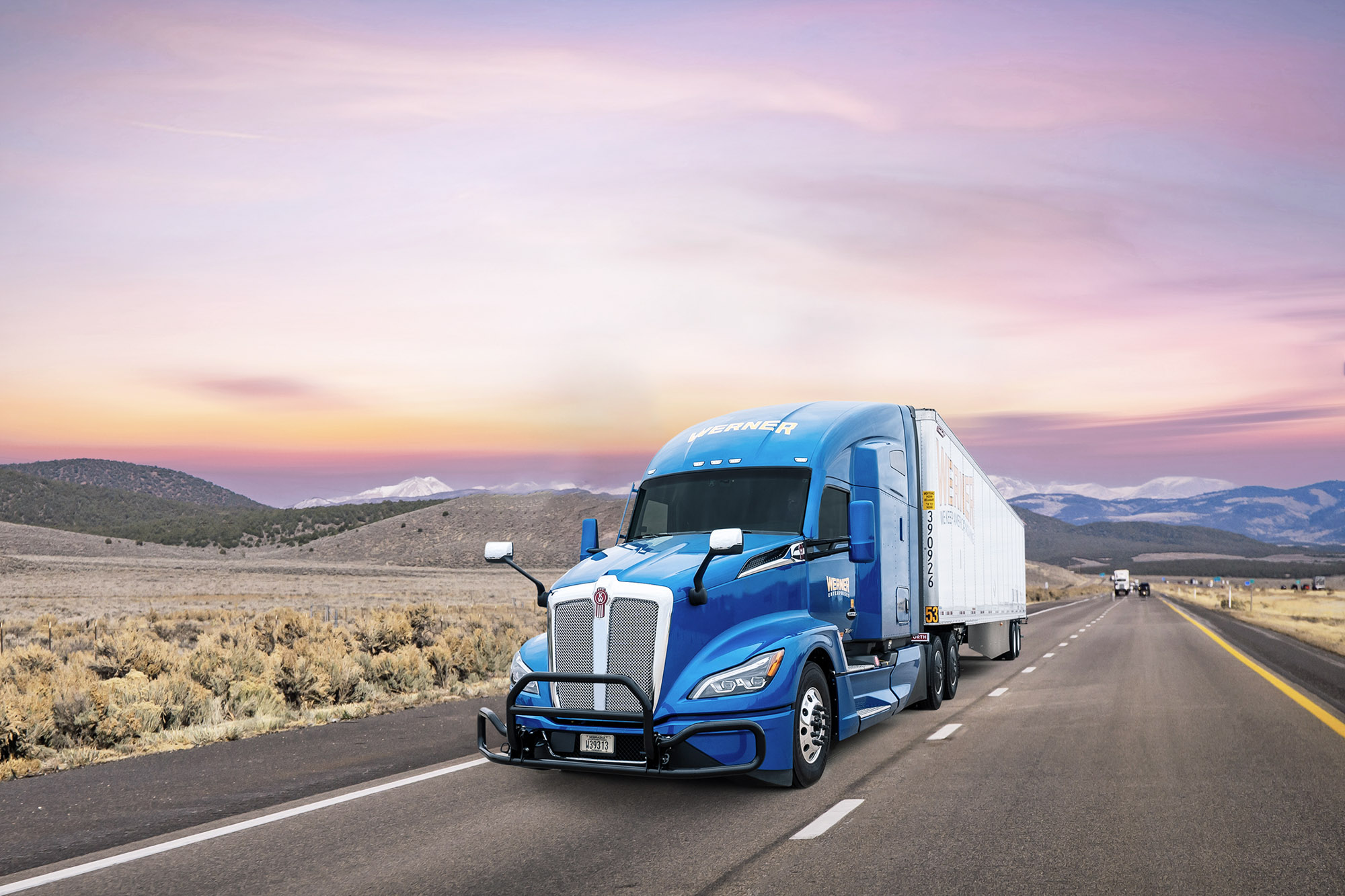 Semi,Trucks,On,Road,,Usa.,Trucking,In,Nevada,,Usa,- DED KW