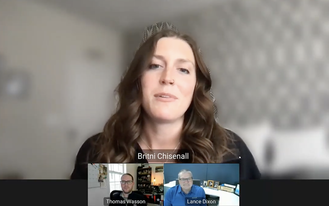 Zoom screen with experts discussing nearshoring during a webinar